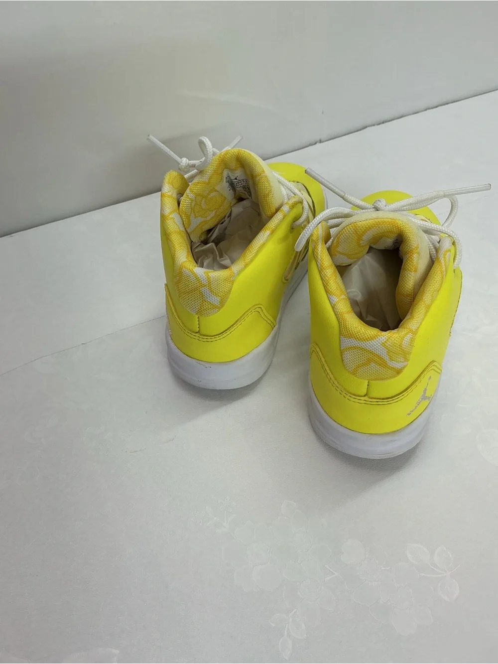 Jordan Kids Yellow High-Top Sneakers with White Sole